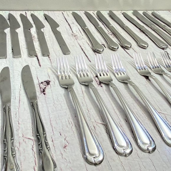 24 Mismatched Silver Plated Forks and knives - Wedding Silverware - Vintage Silv - Picture 10 of 10